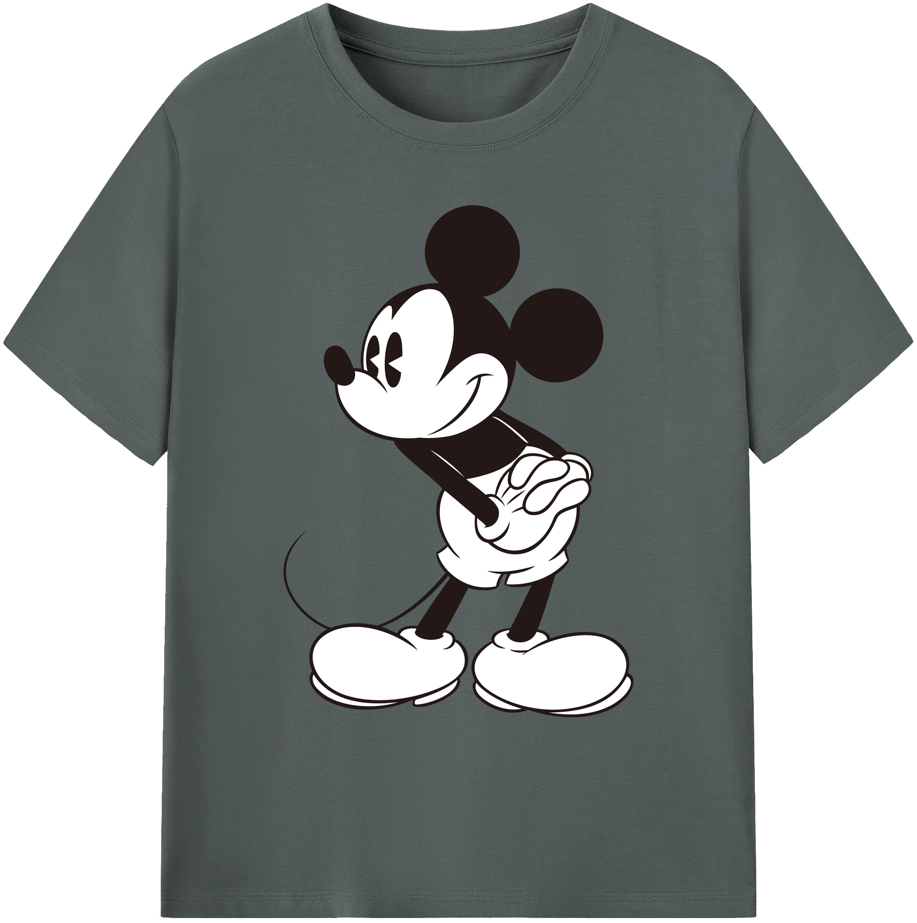 ミッキーマウス Mickey Mouse 綿100％ メンズ半袖Tシャツ｜肌触りやわらか＆通気性